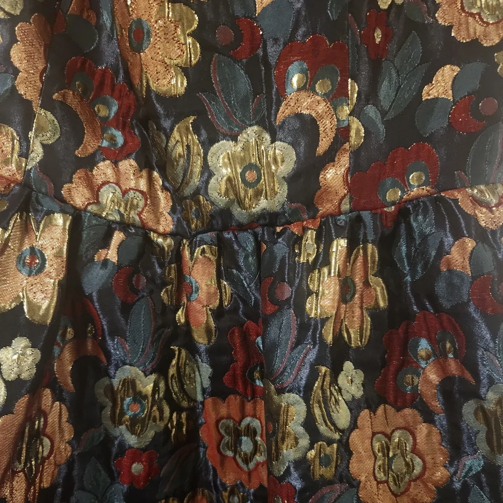 Modcloth Floral Dress - Multicolor and Gold - Picture 2 of 3